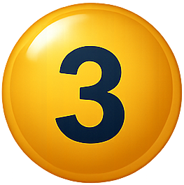 Gold icon with a number 3 in it
