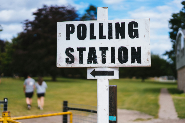 Polling Station sign and arrow